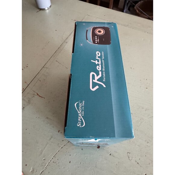 NWB Supersonic Retro Portable Bluetooth Speaker SC-1201BT With AM/FM Radio & USB - Picture 5 of 7